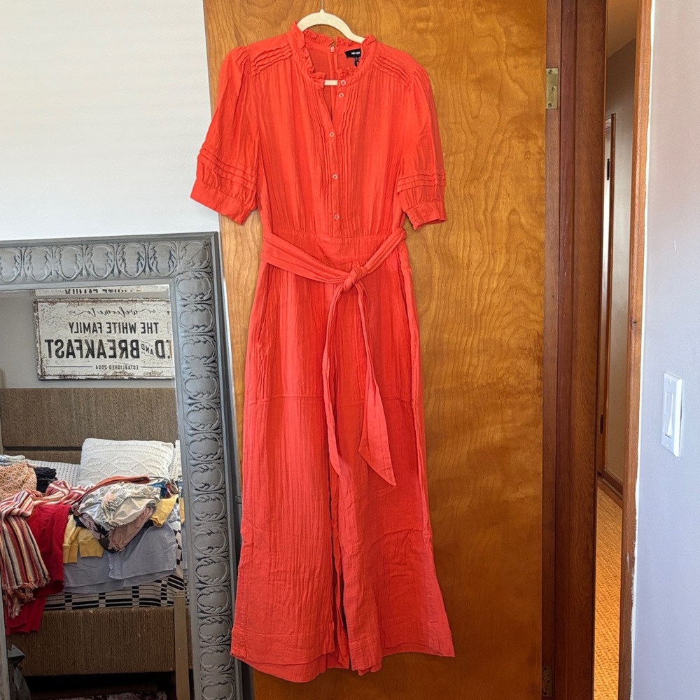 ME+EM Coral Button-Up Jumpsuit